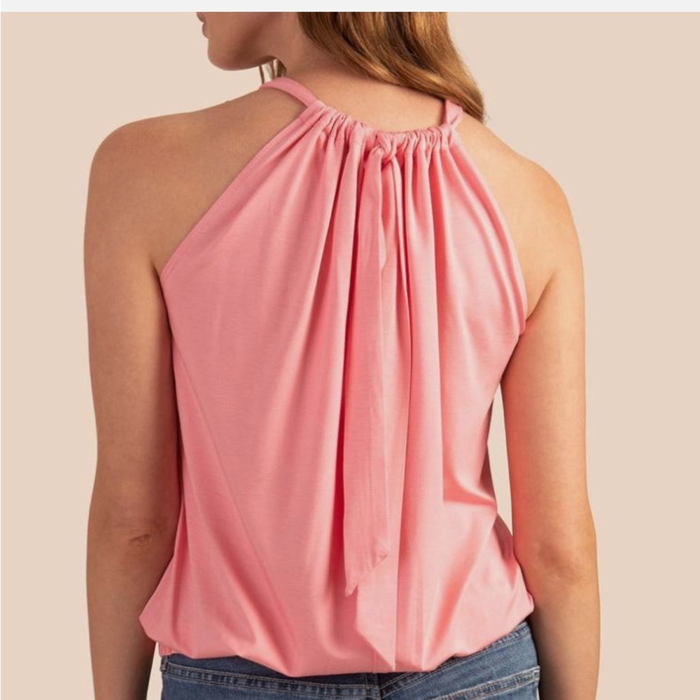 Trina Turk Imma Halter Top in Deep Red | Going Out Summer Top evening party top - Picture 5 of 5